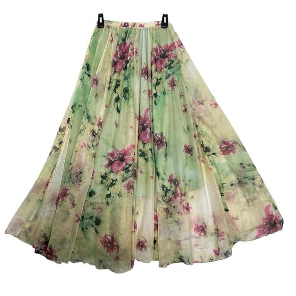 Chicwish Maxi Floral Print Skirt Womens XS/S Whimsy Fairycore Romantic wedding - Picture 3 of 12